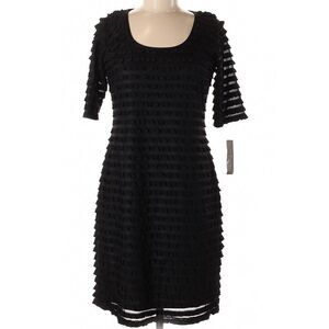 Ronni Nicole Black Scoop Neck Fringed Layered Dress Size 8